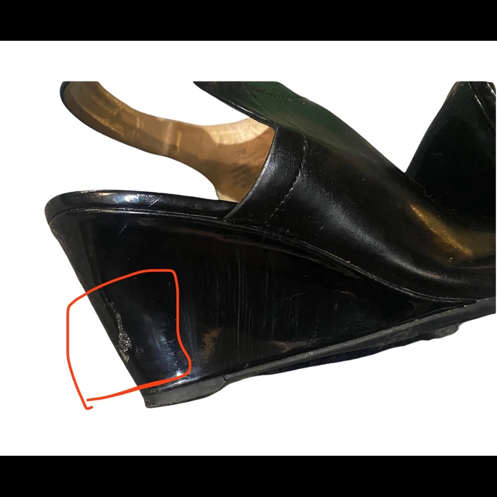 🌟 Black wedge buckle ankle strap - Picture 5 of 5